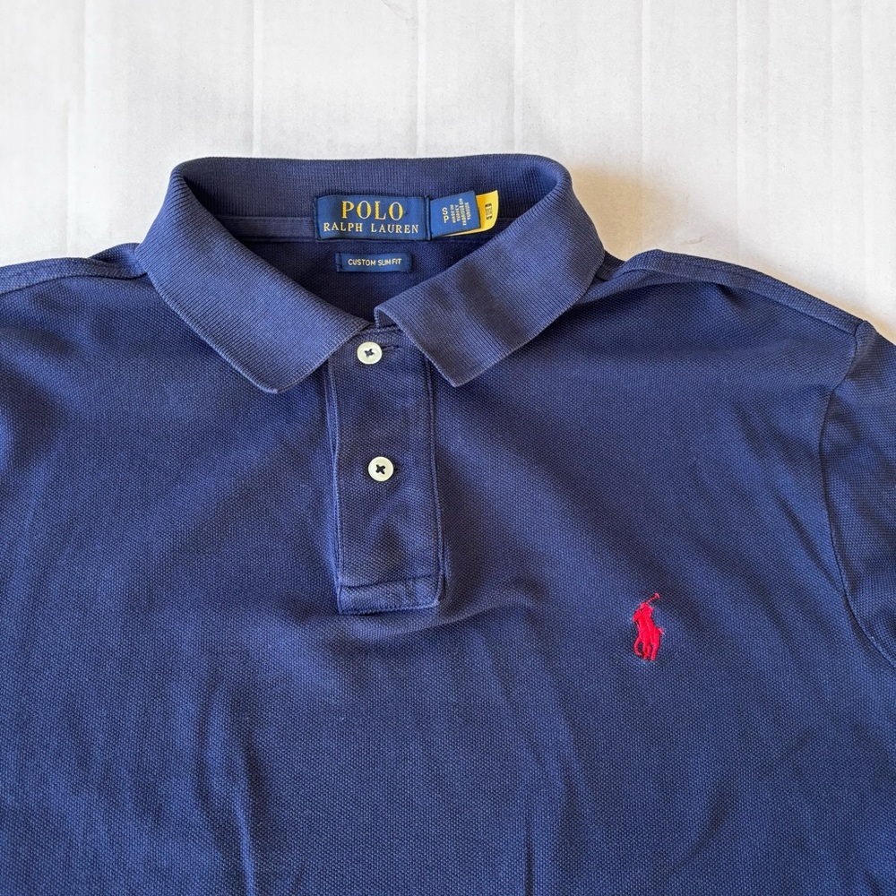 Custom Slim Fit long sleeve 
Mesh Polo Shirt
Polo Ralph Lauren
Navy
S